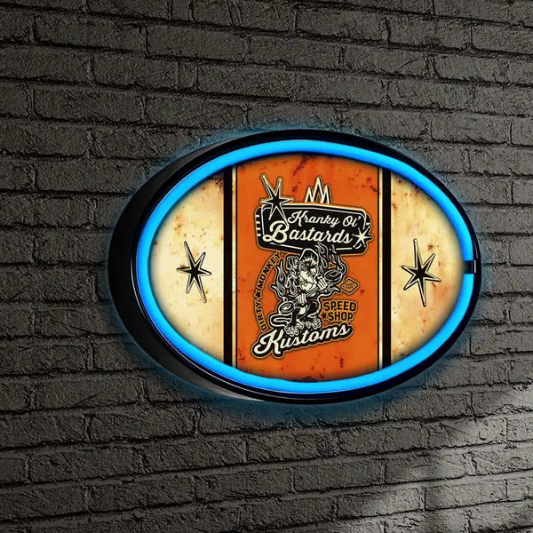 照明付き看板 - Dirty Monkey Kustoms GearHead Apparel