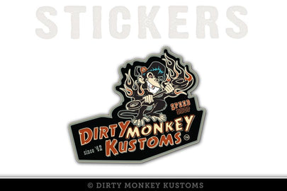 "Dirty Monkey Kustoms Speed Shop" - Sticker - Dirty Monkey Kustoms USA GearHead Apparel - USA