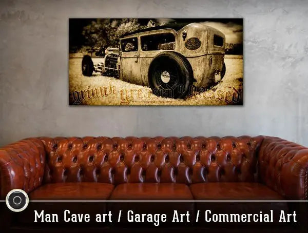 Custom Car & Hot Rod Garage Art Prints | Dirty Monkey Kustoms USA GearHead Apparel