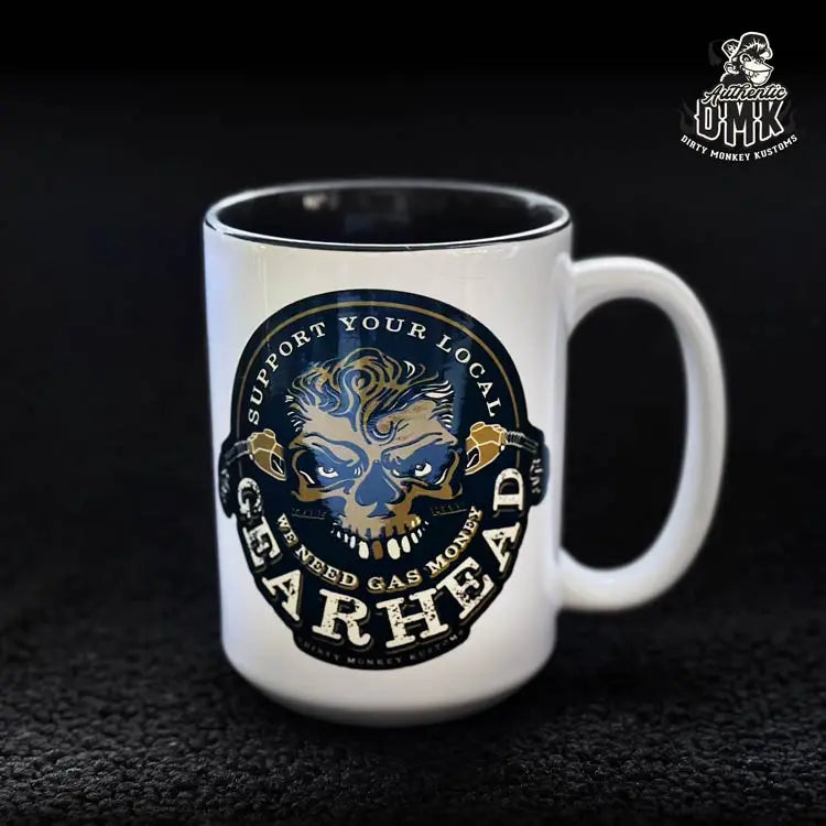 Kustom Hot Rod, Rat Rod & Biker Coffee Mugs | Dirty Monkey Kustoms USA GearHead Apparel