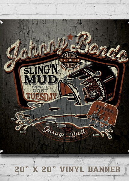 "Johnny Bondo" Hot Rod garage sign vinyl print - Dirty Monkey Kustoms USA GearHead Apparel - USA