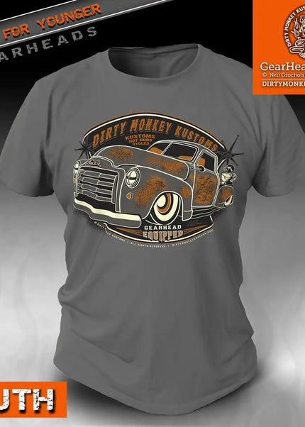 Kids Retro Hot Rodder T Shirts | Dirty Monkey Kustoms USA GearHead Apparel