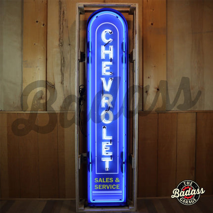 Chevrolet 72" Vertical Neon Sign in Steel Can image 0