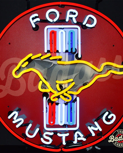 Ford Mustang Red Neon Sign With Backing image 0