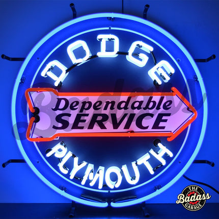 Dodge Dependable Service Neon Sign With Backing image 0