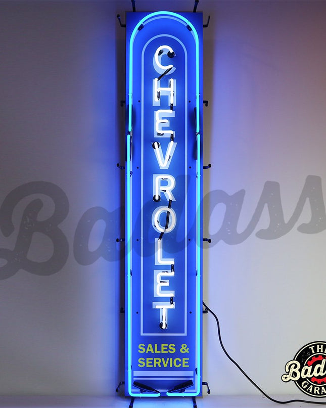 Chevrolet 54" Vertical Neon Sign With Backing image 0