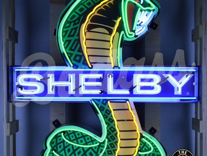 Shelby Cobra Neon Sign in a Shaped Steel Can image 0