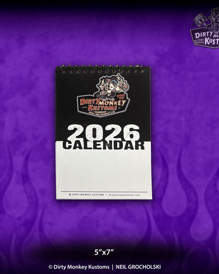 2026 Dirty Monkey Kustoms Hot Rod Art Calendar - 5x7