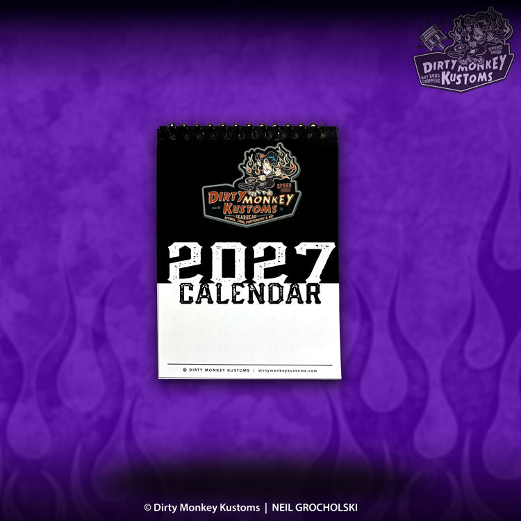 2027 Dirty Monkey Kustoms Hot Rod Art Calendar - 5x7