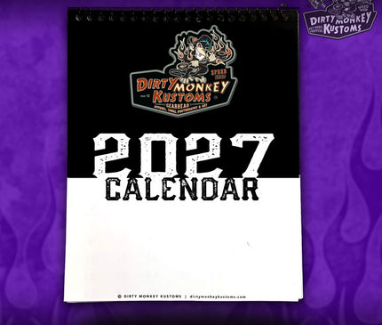 2027 Dirty Monkey Kustoms Hot Rod Art Calendar 8x10 - Spiral