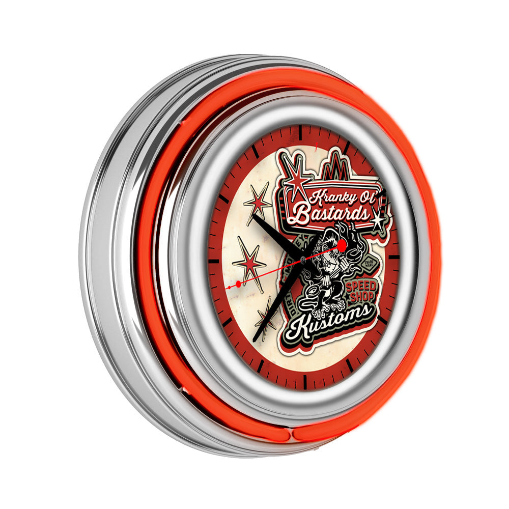 Kranky Ol' Bastards Neon Retro Wall Clock