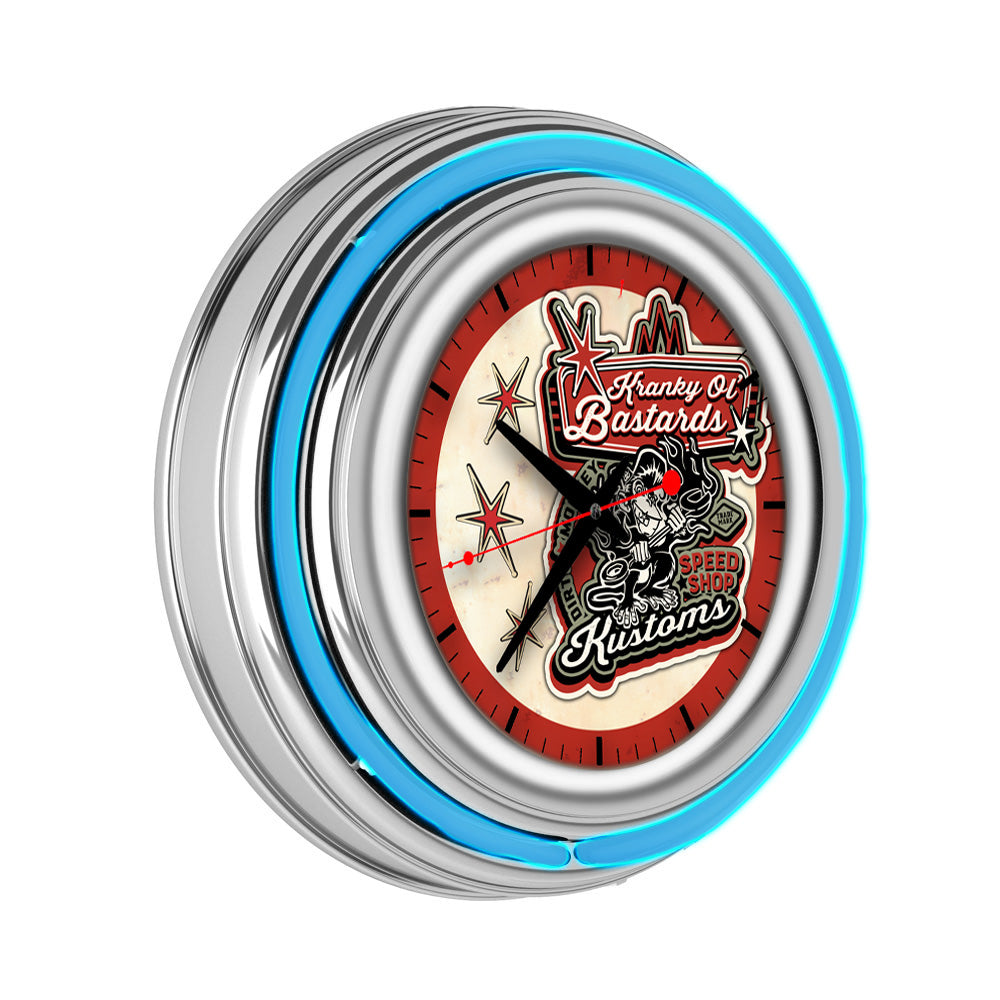 Kranky Ol' Bastards Neon Retro Wall Clock