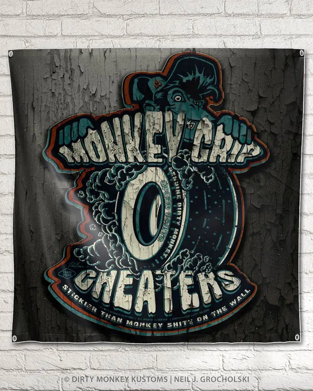 Letrero de garaje de Hot Rod "Monkey Grip Cheaters"