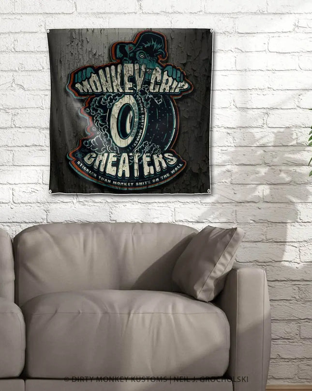 Letrero de garaje de Hot Rod "Monkey Grip Cheaters"