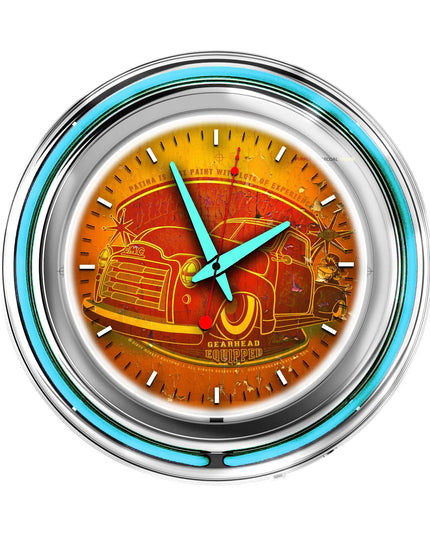 1951 GMC Neon Lit Retro Wall Clock