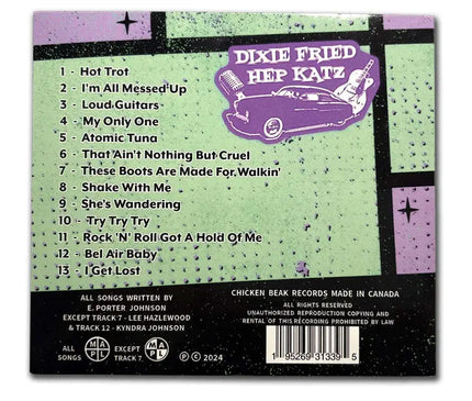 Dixie Fried Hep Katz - Loud Guitars & Neon Lights - Rockabilly Cd Song List - Dirty Monkey Kustoms GearHead Apparel