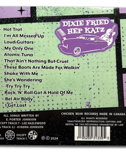 Dixie Fried Hep Katz - Loud Guitars & Neon Lights - Rockabilly Cd Song List - Dirty Monkey Kustoms GearHead Apparel