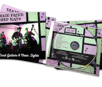 Dixie Fried Hep Katz - Loud Guitars & Neon Lights - Rockabilly CDs - Dirty Monkey Kustoms GearHead Apparel