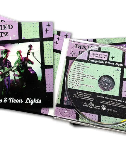 Dixie Fried Hep Katz - Loud Guitars & Neon Lights - Rockabilly CDs - Dirty Monkey Kustoms GearHead Apparel