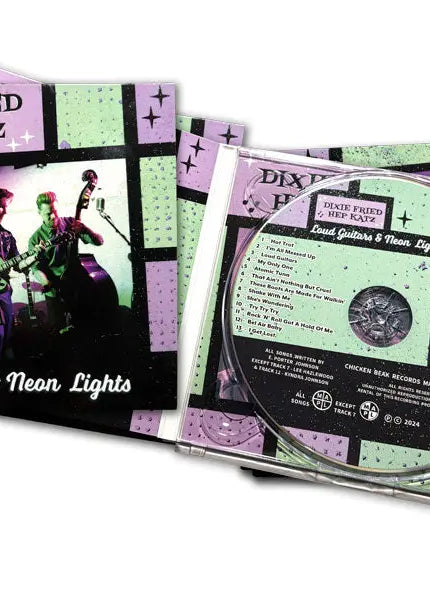 Dixie Fried Hep Katz - Loud Guitars & Neon Lights - Rockabilly CDs - Dirty Monkey Kustoms GearHead Apparel