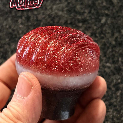 'Groovy' Red Metal Flake Shifter Knob 05