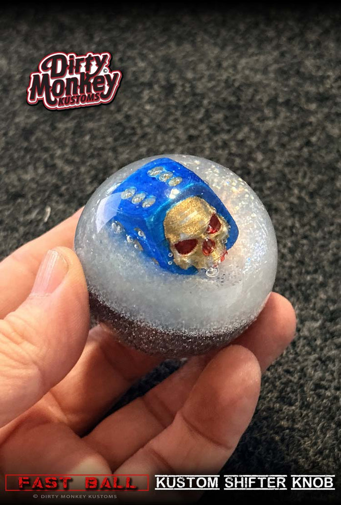 Fast Ball - Skull Dice Metal Flake Shifter Knob - 01