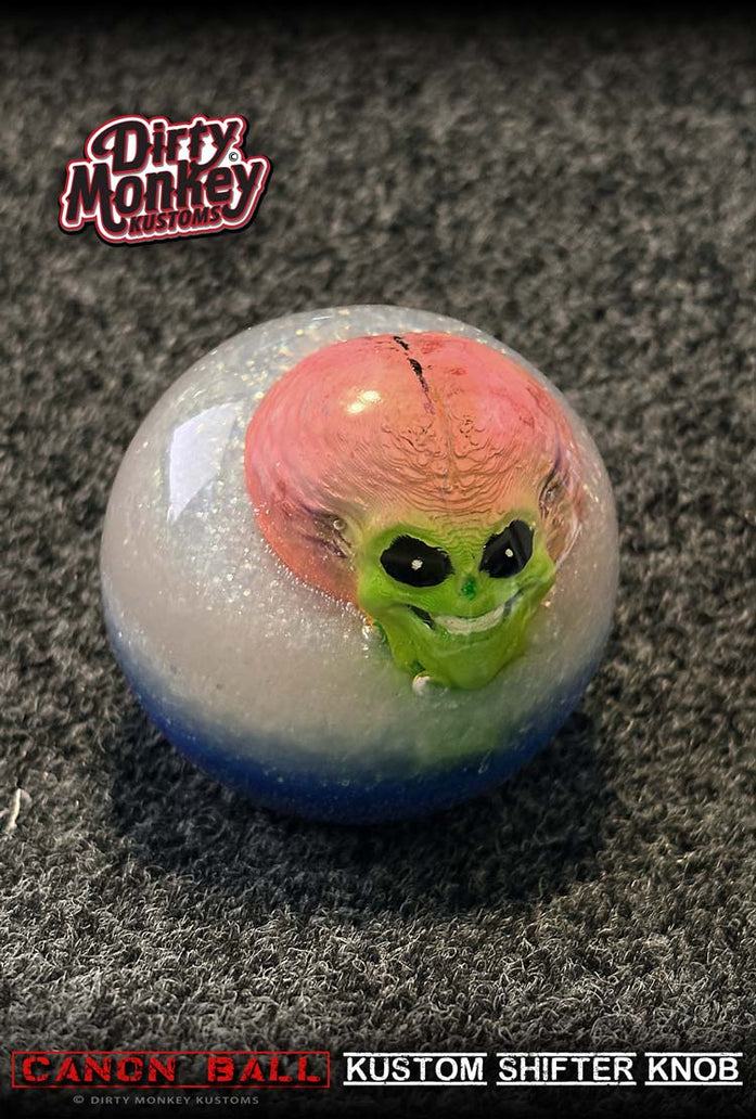 Cannon Ball - Alien Head Metal Flake Shifter Knob - 01