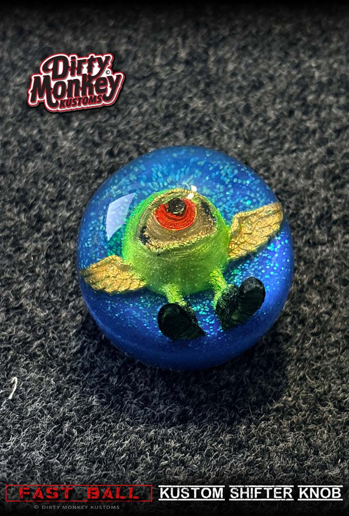 Fast Ball - Winged Eyeball Metal Flake Shifter Knob - 01