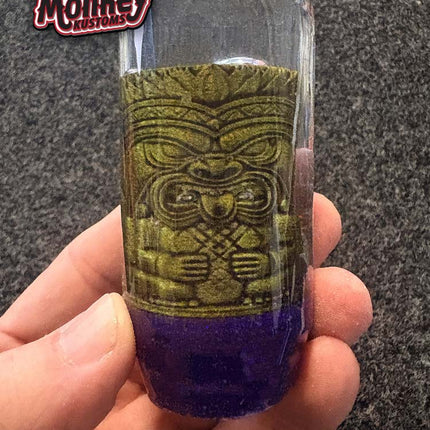 Slim Jim - Green Tiki Totem Metal Flake Shifter Knob - 01
