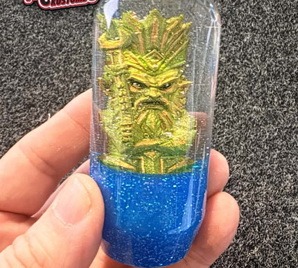 Slim Jim - Green Viking Totem Metal Flake Shifter Knob - 01