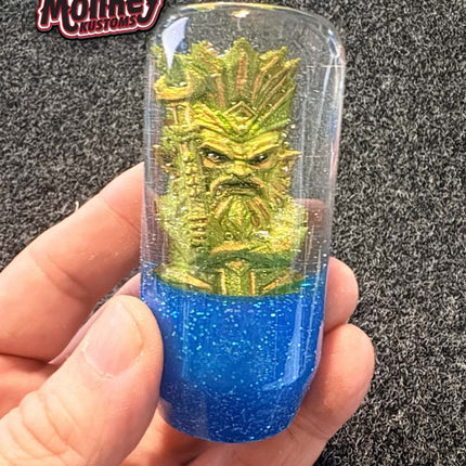 Slim Jim - Green Viking Totem Metal Flake Shifter Knob - 01