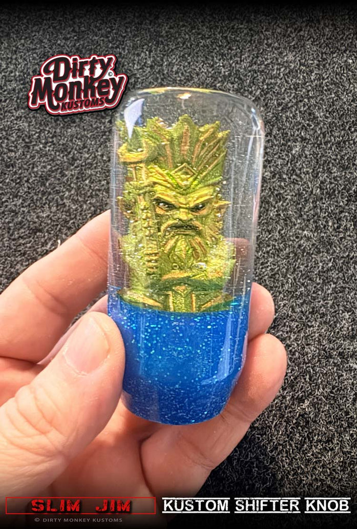 Slim Jim - Green Viking Totem Metal Flake Shifter Knob - 01