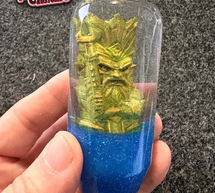 Slim Jim - Green Viking Totem Metal Flake Shifter Knob - 01