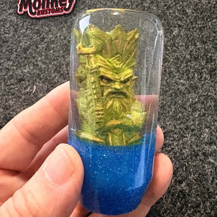 Slim Jim - Green Viking Totem Metal Flake Shifter Knob - 01