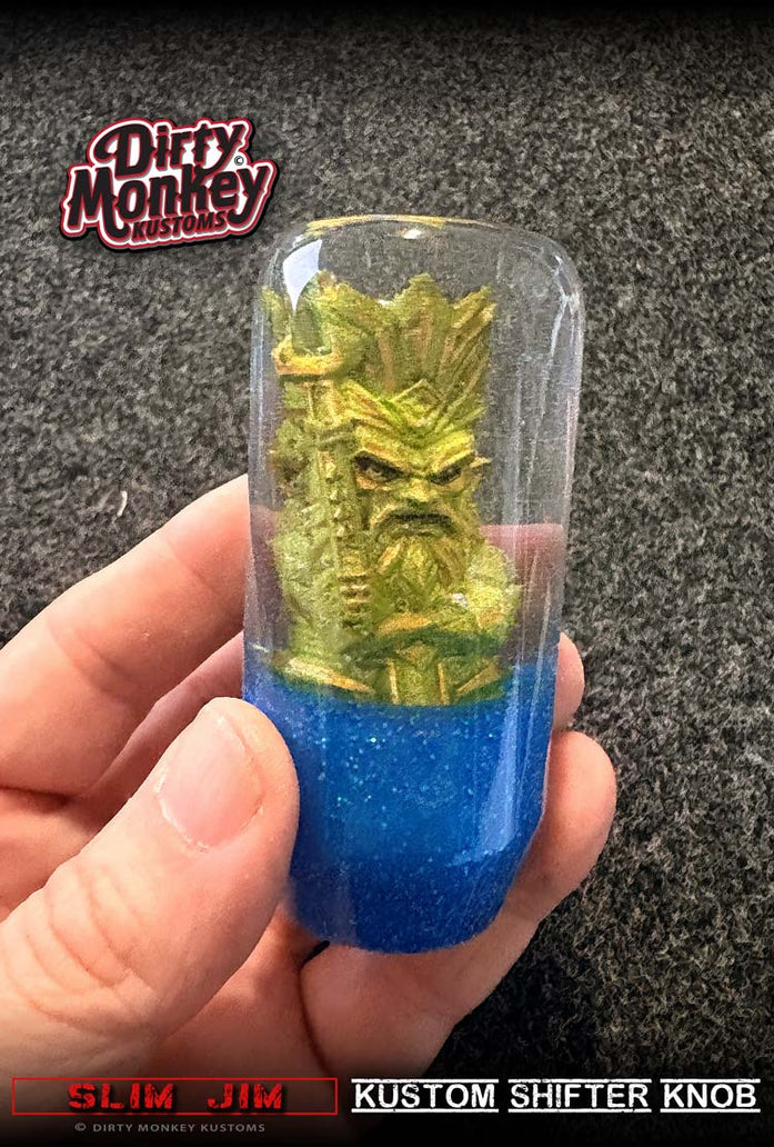 Slim Jim - Green Viking Totem Metal Flake Shifter Knob - 01