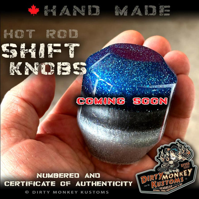 Low Ball - Blue Metal Flake Shifter Knob - 02