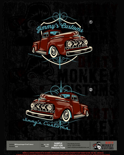 ライセンス可能な1951年式フォードF1のイラスト