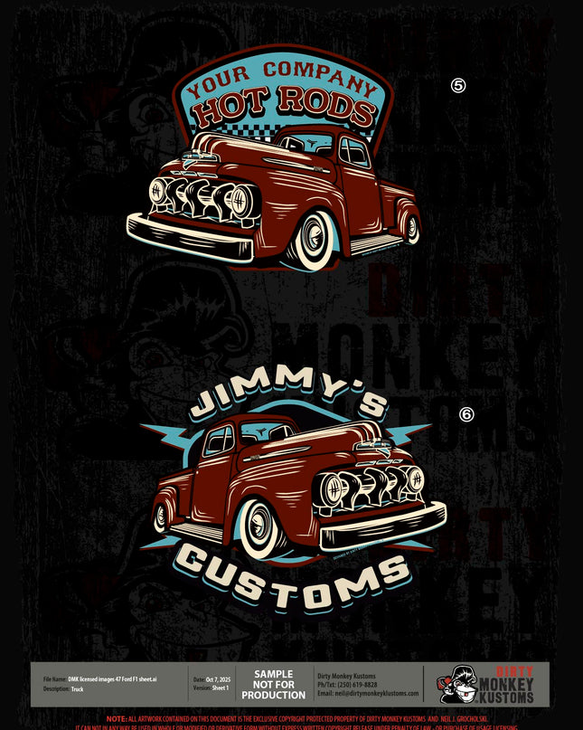 ライセンス可能な1951年式フォードF1のイラスト