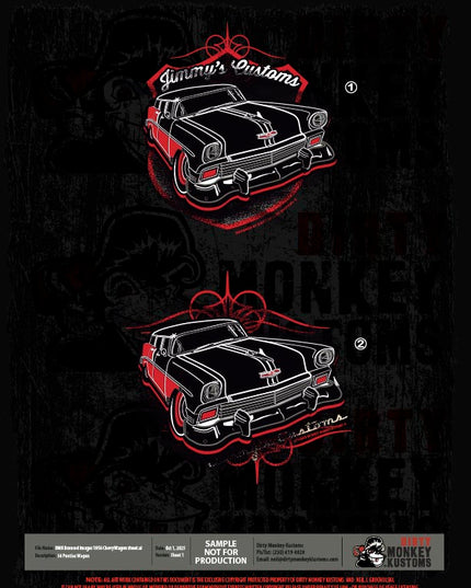 ライセンス可能な1956年式シボレーワゴンのイラスト