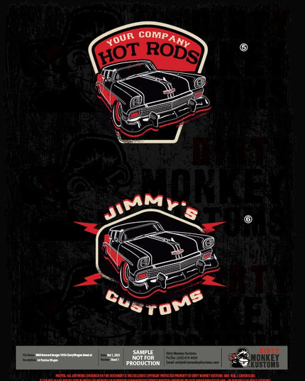 ライセンス可能な1956年式シボレーワゴンのイラスト