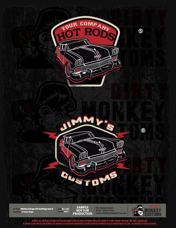 ライセンス可能な1956年式シボレーワゴンのイラスト