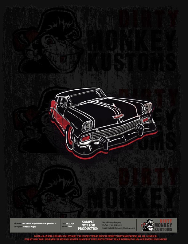 ライセンス可能な1956年式シボレーワゴンのイラスト