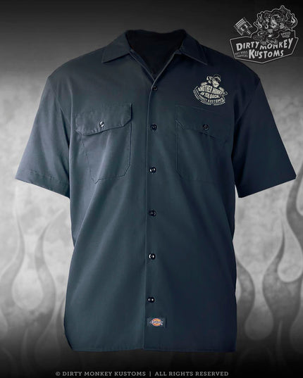 Crossed Pistons - Limited Edition  Mechanic Shirt (Air Force Blue / Black)