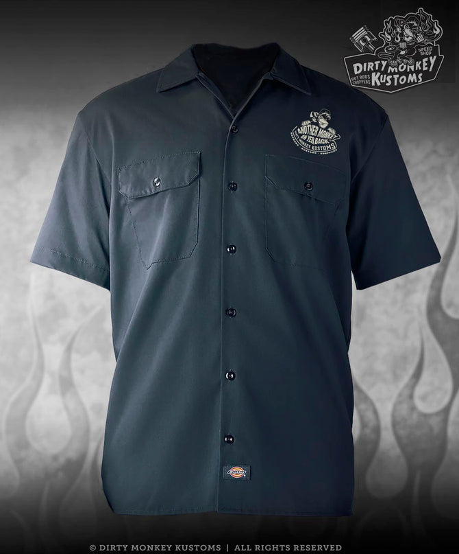 Crossed Pistons - Limited Edition  Mechanic Shirt (Air Force Blue / Black)