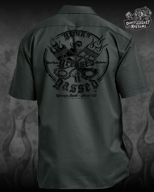 Crossed Pistons - Limited Edition  Mechanic Shirt (green)