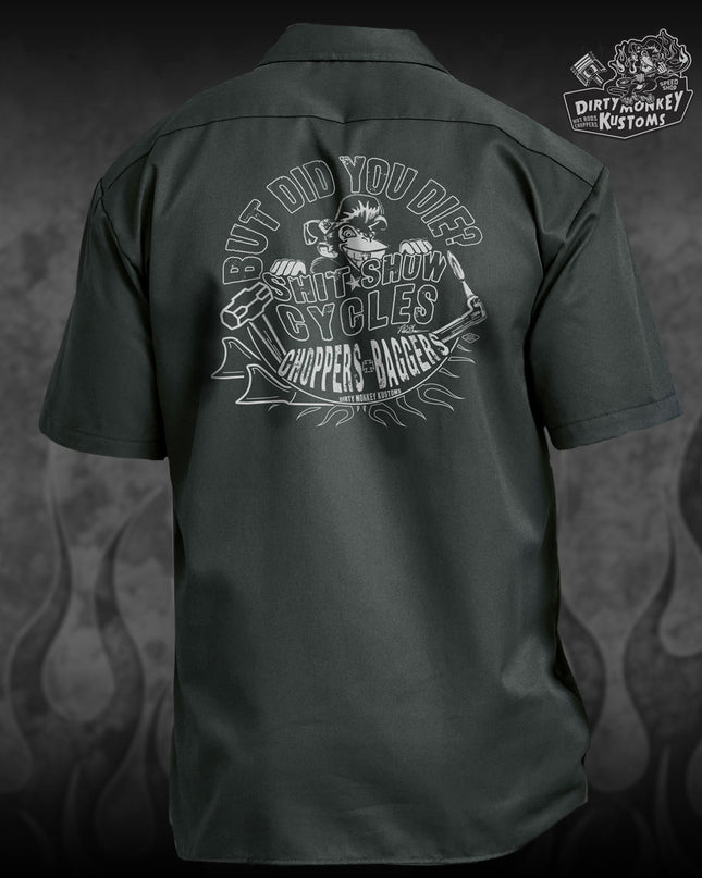Shit Show Cycles™ - But Did You Die - Limited Edition  Mechanic Shirt (green)