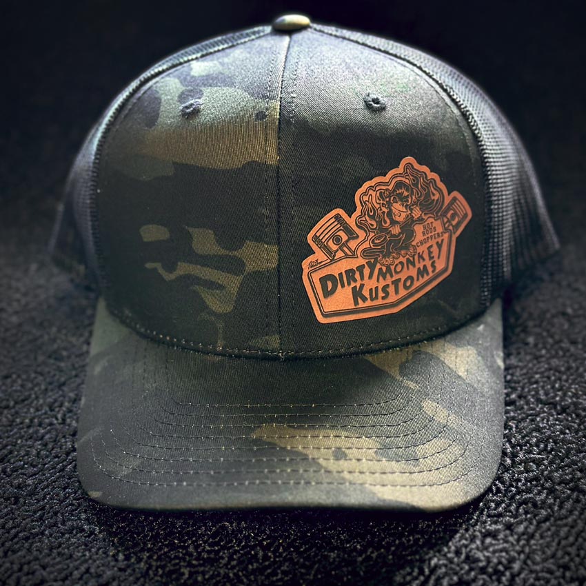 Dirty Monkey Kustoms Speed ​​Shop - Gorra de camuflaje