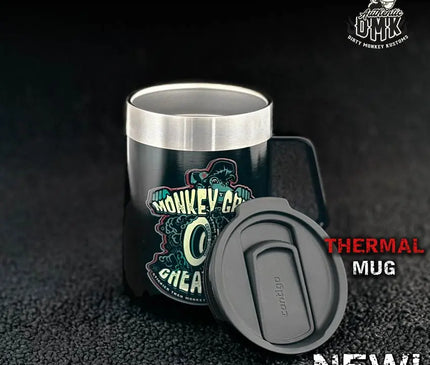 Monkey Grip - Insulated Shop Mug (14oz) - Dirty Monkey Kustoms
