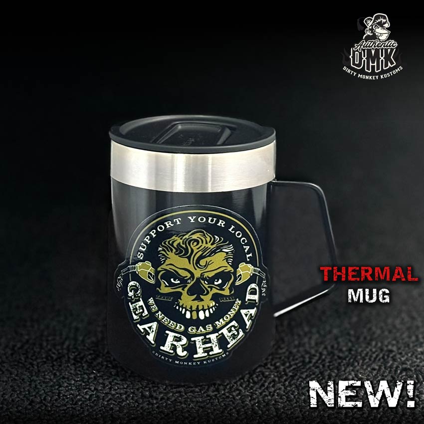 Apoya a tu GearHead local: taza térmica para taller (14 oz)