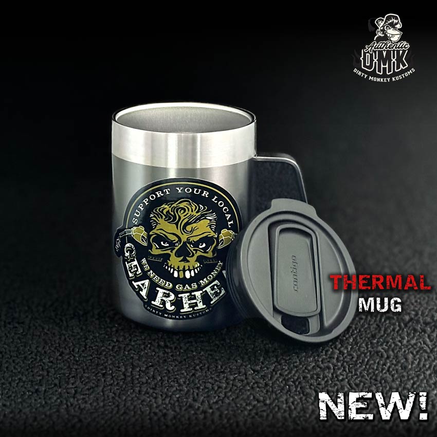 Apoya a tu GearHead local: taza térmica para taller (14 oz)